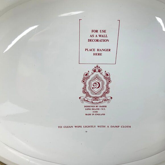 Mid Century Daher Decorated Ware Metal Retro Tin Tray Victorian Couple In Park - Picture 5 of 10